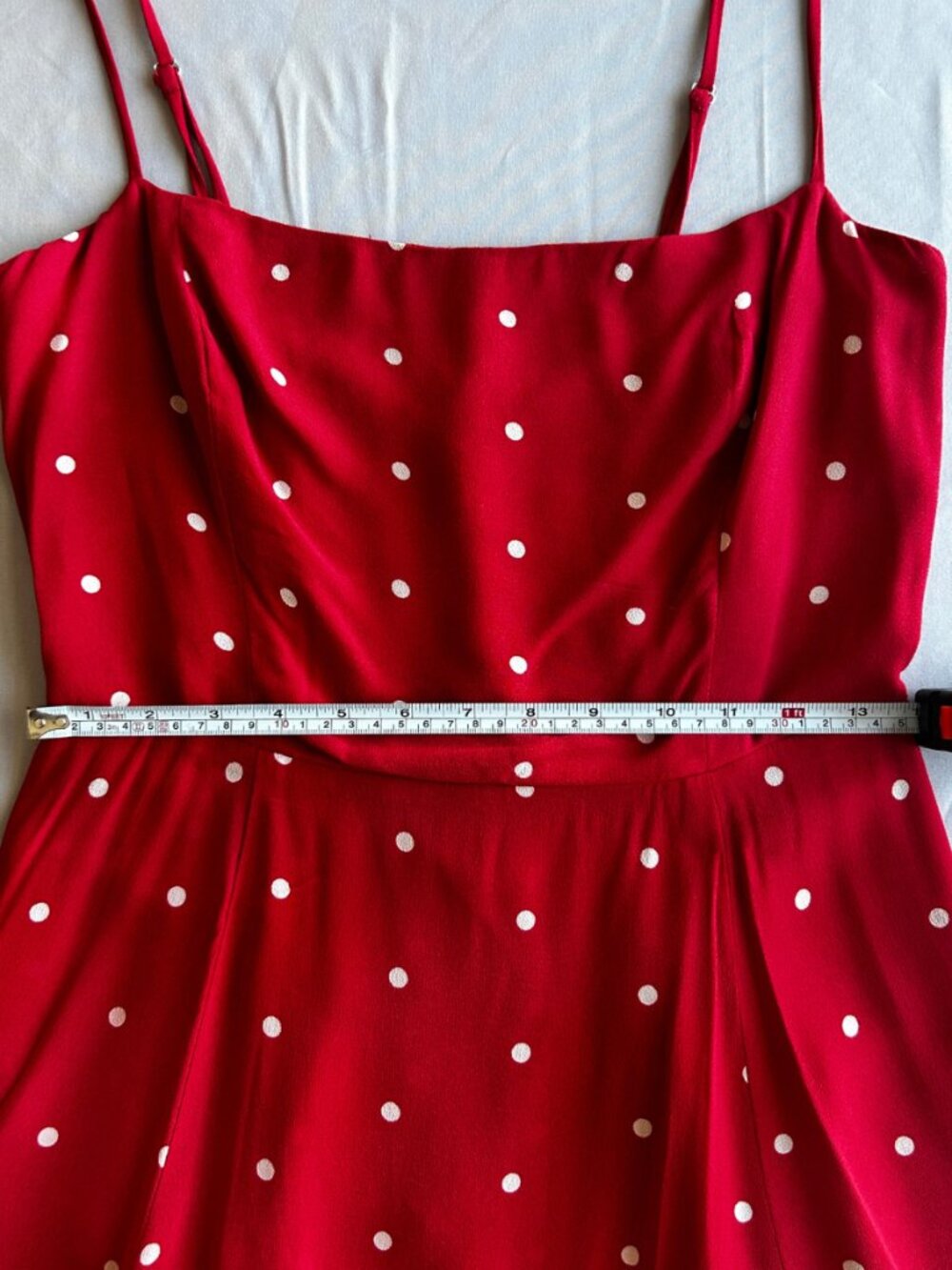Reformation Stacey Mini Dress | Red & White Polka Dot | Size 8 - Picture 6 of 6